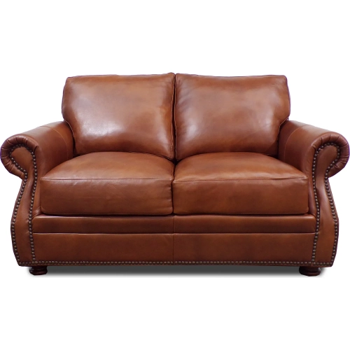 9450 Loveseat in Polo Brown Top Grain Leather